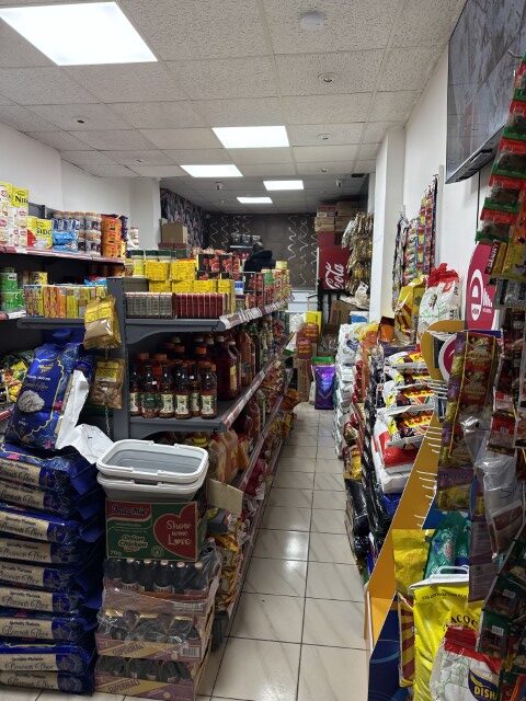 Home shelves full of african foods